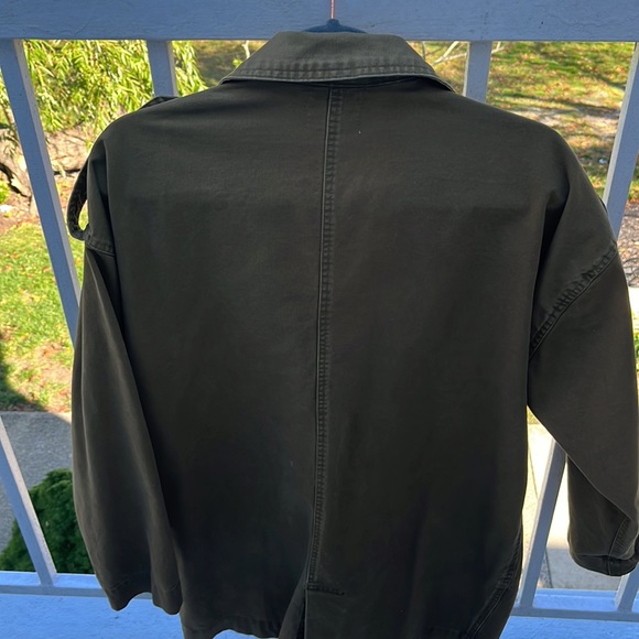 Brand /Silence and Noise/ Size /Small Petite Olive green trench coat.Sleeve 20” - Picture 4 of 7